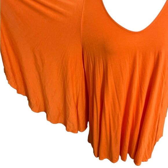 Free People Small Beach Orange Khana Crew Neck Sleeve Tunic Top Mini Dress - Picture 6 of 11